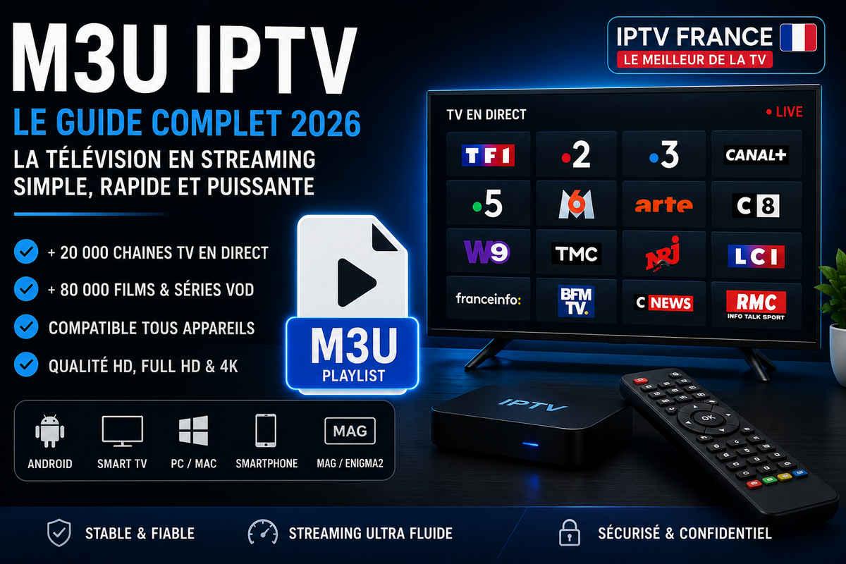 M3U IPTV 2026 – Guide Complet pour le Streaming TV HD en France
