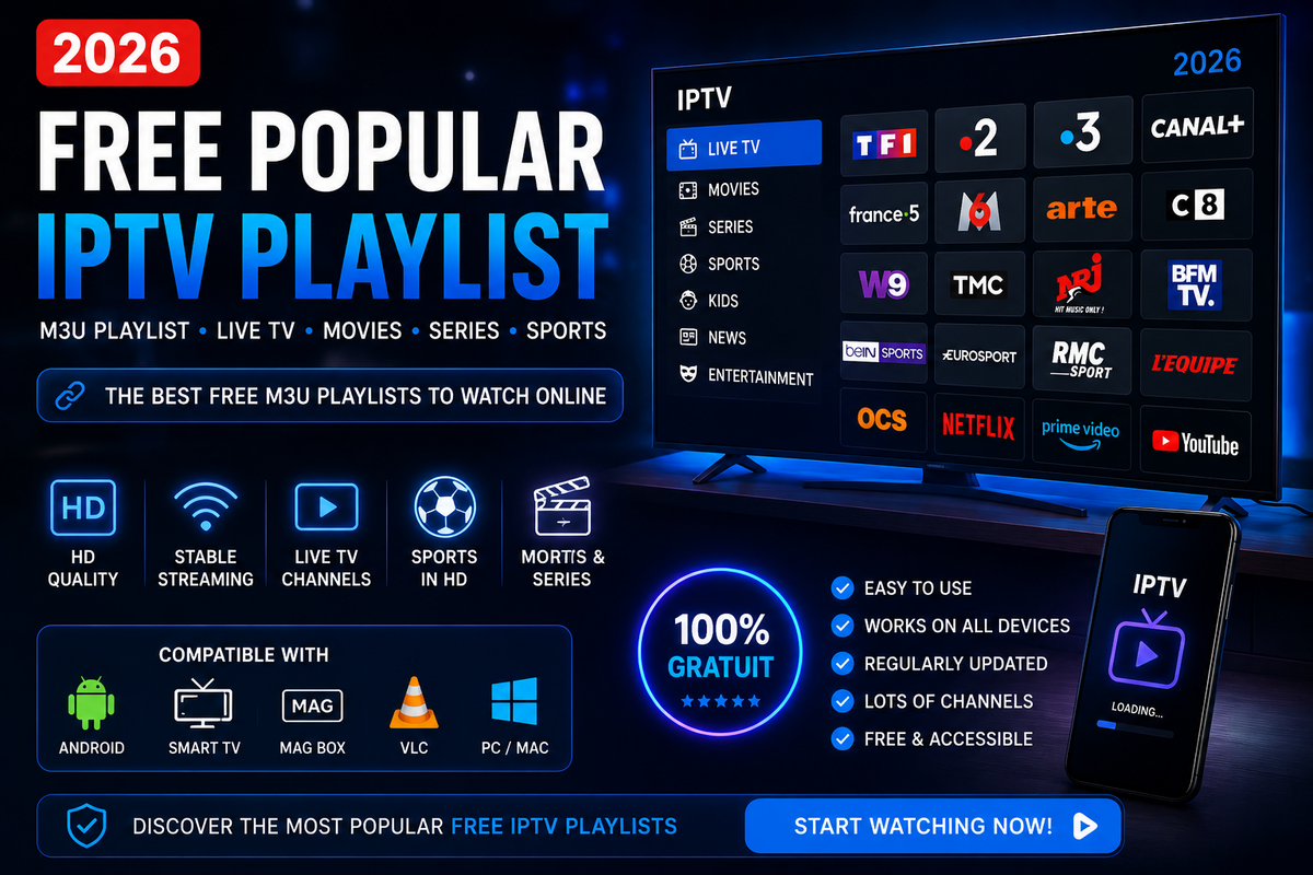 Free Popular IPTV Playlist