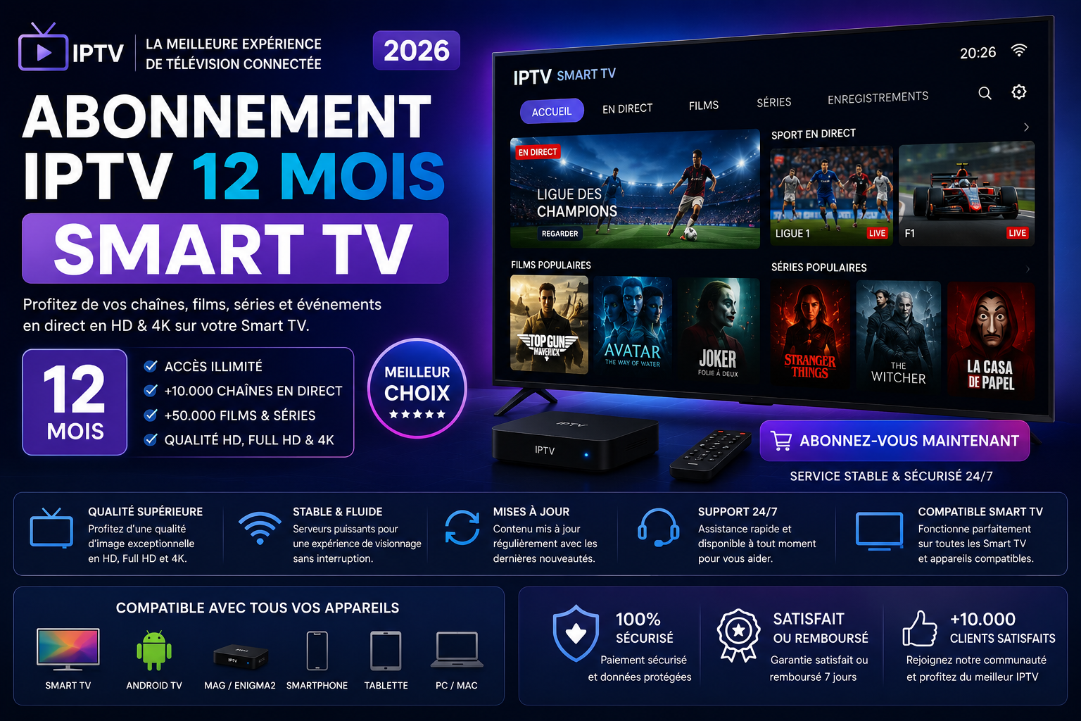 abonnement iptv smart tv