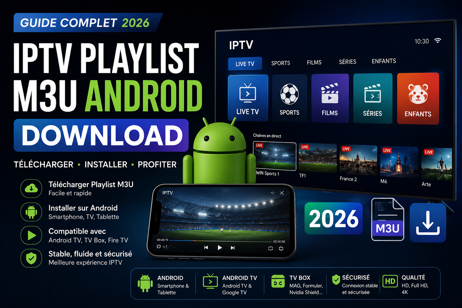 IPTV Playlist M3U Android Download 2026 : Télécharger et Configurer Facilement