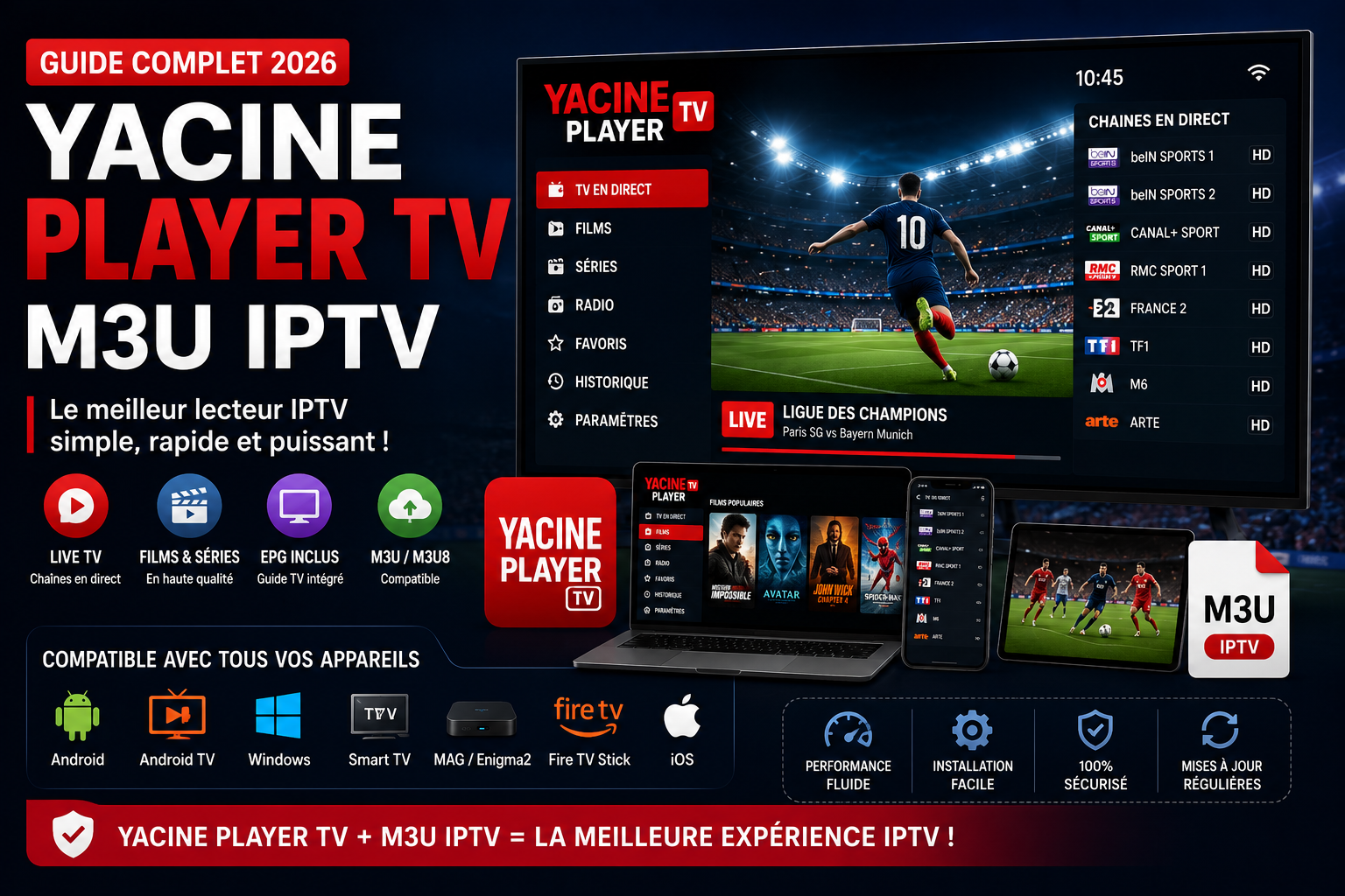Yacine Player TV M3U IPTV