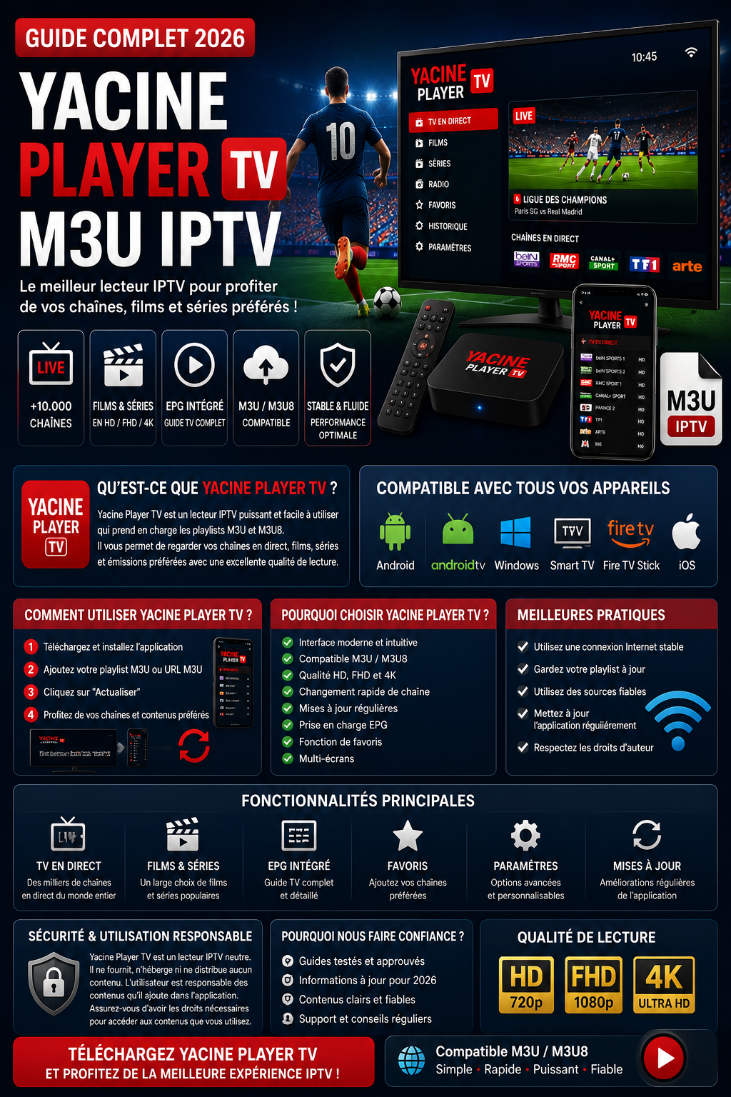 Yacine Player TV M3U IPTV